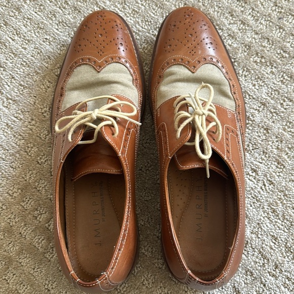 J. Murphy Wingtip Derby Dress Up Brown Leather Shoes size 8.5M - Picture 6 of 9